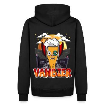 Halloween Vambier | Humor Vampir Bier 31. Oktober - Männer Premium Bio Hoodie - Schwarz - Hinten - Nico (187cm)