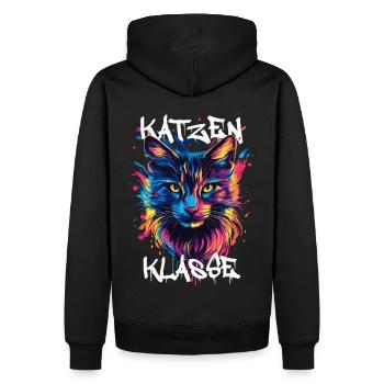Graffiti Katzenklasse Grundschule Klassentier - Männer Premium Bio Hoodie - Schwarz - Hinten - Nico (187cm)