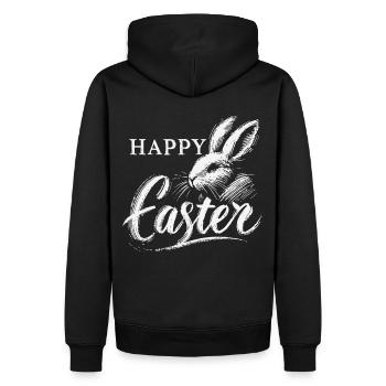 Easter Vintage Bunny Happy Easter - Men’s Premium Organic Hoodie - black - Back - Nico (187cm)