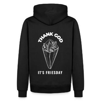 Amateurs de restauration rapide et conception de fans de frites - Sweat à capuche Premium bio Homme - noir - Dos - Nico (187cm)