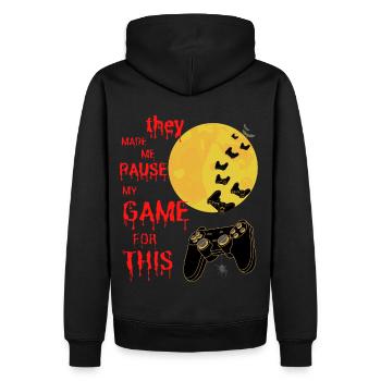 conception de joueurs d’Halloween. Maillot de nerd du jeu - Sweat à capuche Premium bio Homme - noir - Dos - Nico (187cm)