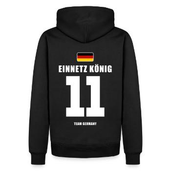 Deutschland Fussball Stürmer Fußball - Männer Premium Bio Hoodie - Schwarz - Hinten - Nico (187cm)