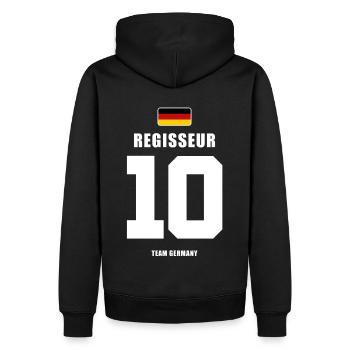 Deutschland Fussball Nr.10 Regisseur Fußball - Männer Premium Bio Hoodie - Schwarz - Hinten - Nico (187cm)