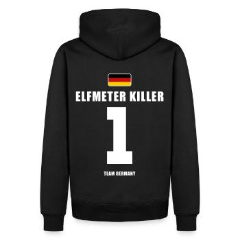 Deutschland Fussball Torwart Fußball - Männer Premium Bio Hoodie - Schwarz - Hinten - Nico (187cm)