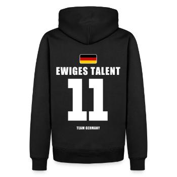 Deutschland Fussball Stürmer Fußball - Männer Premium Bio Hoodie - Schwarz - Hinten - Nico (187cm)