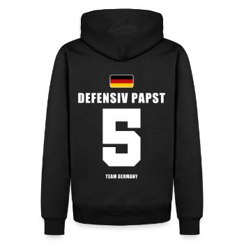 Deutschland Fussball Abwehr Fußball - Männer Premium Bio Hoodie - Schwarz - Hinten - Nico (187cm)