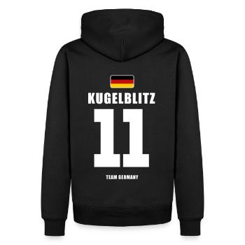 Deutschland Fussball Stürmer Fußball - Männer Premium Bio Hoodie - Schwarz - Hinten - Nico (187cm)