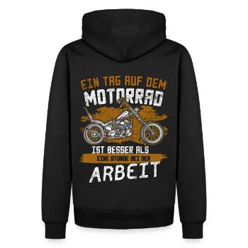 Ein Tag auf dem Motorrad. Biker Design. - Männer Premium Bio Hoodie - Schwarz - Hinten - Nico (187cm)