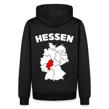 Bundesland Hessen - Männer Premium Bio Hoodie - Schwarz - Hinten - Nico (187cm)