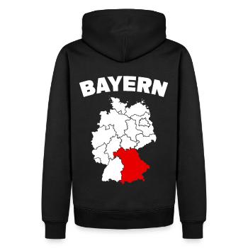 Bundesland Freistaat Bayern - Männer Premium Bio Hoodie - Schwarz - Hinten - Nico (187cm)