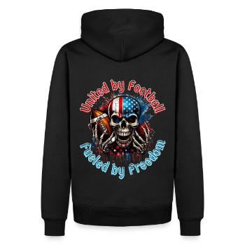4 juillet Football américain Skull U. S. FLag - Sweat à capuche Premium bio Homme - noir - Dos - Nico (187cm)