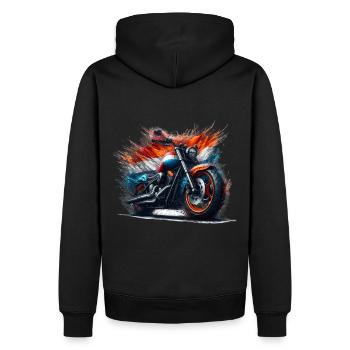 Chemises de moto aux couleurs hollandaises, moto - Sweat à capuche Premium bio Homme - noir - Dos - Nico (187cm)