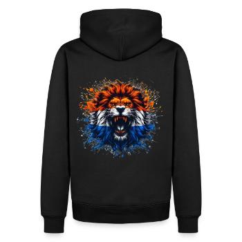 Maillots de la Hollande - NL Lion aux couleurs du drapeau - Sweat à capuche Premium bio Homme - noir - Dos - Nico (187cm)