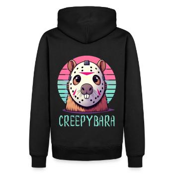 Capybara Horror Freak Lustige Horrorfilm-Fans - Männer Premium Bio Hoodie - Schwarz - Hinten - Nico (187cm)