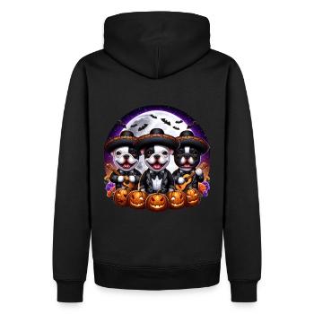 Süße französische Bulldoggen Mariachi Band Halloween Shirt - Männer Premium Bio Hoodie - Schwarz - Hinten - Nico (187cm)