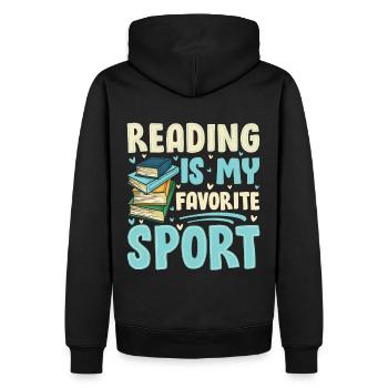 La lecture est mon sport préféré – Pour les amateurs de livres - Sweat à capuche Premium bio Homme - noir - Dos - Nico (187cm)