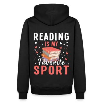 La lecture est mon sport préféré – Pour les amateurs de livres - Sweat à capuche Premium bio Homme - noir - Dos - Nico (187cm)
