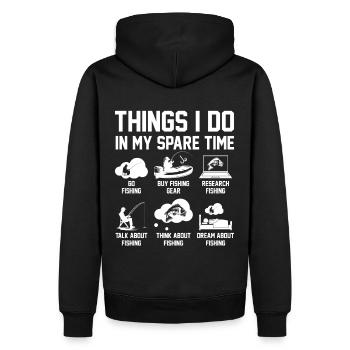 Pêcheur récréatif drôle de conception de pêche humour de pêcheur - Sweat à capuche Premium bio Homme - noir - Dos - Nico (187cm)