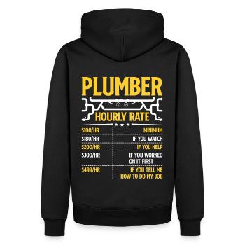 Plombier drôle Taux horaire Bricoleur Plombiers - Sweat à capuche Premium bio Homme - noir - Dos - Nico (187cm)