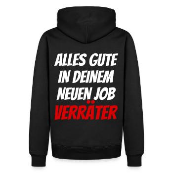 Tout le meilleur dans votre nouveau job traître - Sweat à capuche Premium bio Homme - noir - Dos - Nico (187cm)