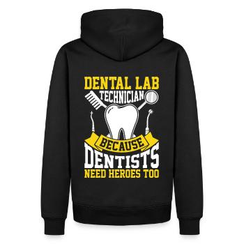 Chemise de technicien dentaire amusante – Heroes of the Dentist - Sweat à capuche Premium bio Homme - noir - Dos - Nico (187cm)
