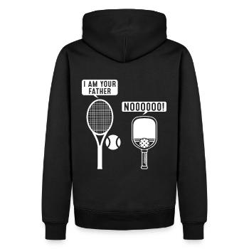 Chemise de tennis de pickleball drôle Je suis ton père - Sweat à capuche Premium bio Homme - noir - Dos - Nico (187cm)