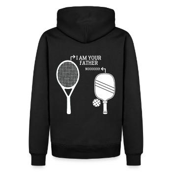 Funny Pickleball Tennis Shirt – I Am Your Fathe - Men’s Premium Organic Hoodie - black - Back - Nico (187cm)