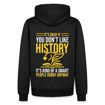 Histoire – Un passe-temps pour les esprits intelligents - Sweat à capuche Premium bio Homme - noir - Dos - Nico (187cm)