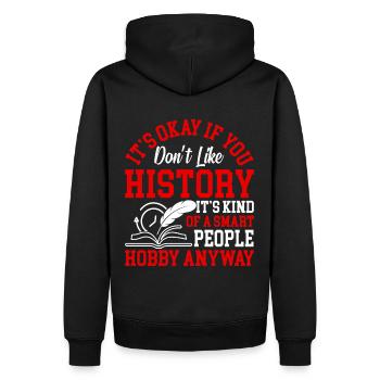 Histoire – Un passe-temps pour les esprits intelligents - Sweat à capuche Premium bio Homme - noir - Dos - Nico (187cm)