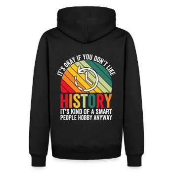 Histoire – Un passe-temps pour les esprits intelligents - Sweat à capuche Premium bio Homme - noir - Dos - Nico (187cm)