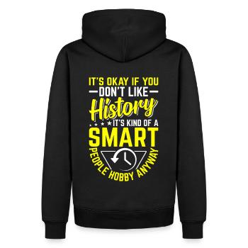 Histoire – Un passe-temps pour les esprits intelligents - Sweat à capuche Premium bio Homme - noir - Dos - Nico (187cm)