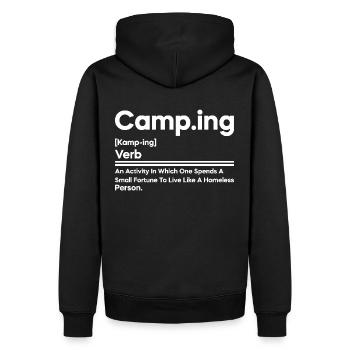 Fun Camping Definition - Men’s Premium Organic Hoodie - black - Back - Nico (187cm)