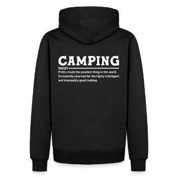 Fun Camping Definition - Men’s Premium Organic Hoodie - black - Back - Nico (187cm)