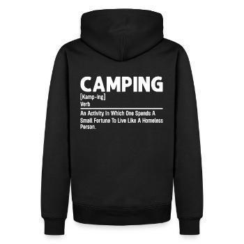 Fun Camping Definition - Men’s Premium Organic Hoodie - black - Back - Nico (187cm)