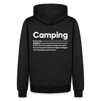 Fun Camping Definition - Men’s Premium Organic Hoodie - black - Back - Nico (187cm)