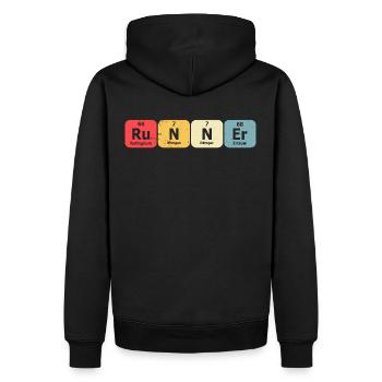 Runner Periodensystem Grafik - Männer Premium Bio Hoodie - Schwarz - Hinten - Nico (187cm)