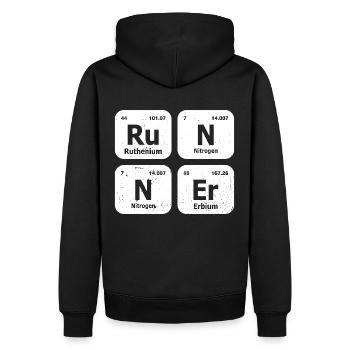 Runner Periodensystem Grafik - Männer Premium Bio Hoodie - Schwarz - Hinten - Nico (187cm)