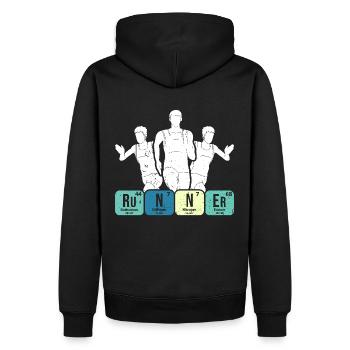 Runner Periodensystem Grafik - Männer Premium Bio Hoodie - Schwarz - Hinten - Nico (187cm)