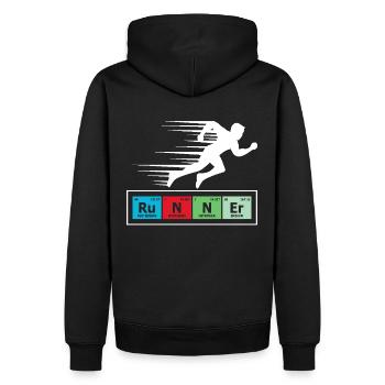 Runner Periodensystem Grafik - Männer Premium Bio Hoodie - Schwarz - Hinten - Nico (187cm)