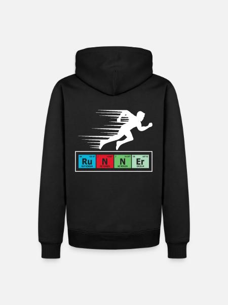 Runner Periodic Table Chart - Men’s Premium Organic Hoodie - black