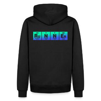 Runner Periodensystem Grafik - Männer Premium Bio Hoodie - Schwarz - Hinten - Nico (187cm)