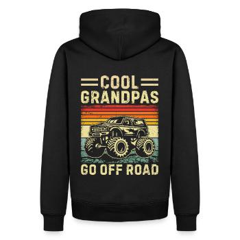 Cool grandpas drive off-road - Men’s Premium Organic Hoodie - black - Back - Nico (187cm)
