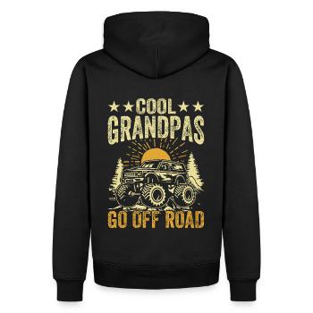 Cool grandpas drive off-road - Men’s Premium Organic Hoodie - black - Back - Nico (187cm)