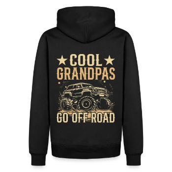 Cool grandpas drive off-road - Men’s Premium Organic Hoodie - black - Back - Nico (187cm)