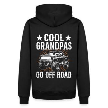 Cool grandpas drive off-road - Men’s Premium Organic Hoodie - black - Back - Nico (187cm)