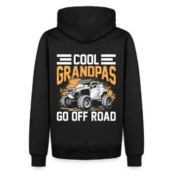 Cool grandpas drive off-road - Men’s Premium Organic Hoodie - black - Back - Nico (187cm)