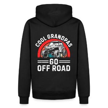 Cool grandpas drive off-road - Men’s Premium Organic Hoodie - black - Back - Nico (187cm)