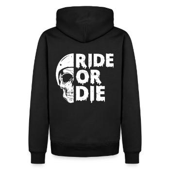 Ride or Die - Motorcyclist Lifestyle - Men’s Premium Organic Hoodie - black - Back - Nico (187cm)