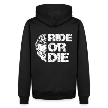 Ride or Die - Motorcyclist Lifestyle - Men’s Premium Organic Hoodie - black - Back - Nico (187cm)