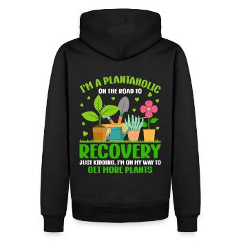 Je suis un plantaholic pour les amoureux des plantes Jardinier drôle - Sweat à capuche Premium bio Homme - noir - Dos - Nico (187cm)